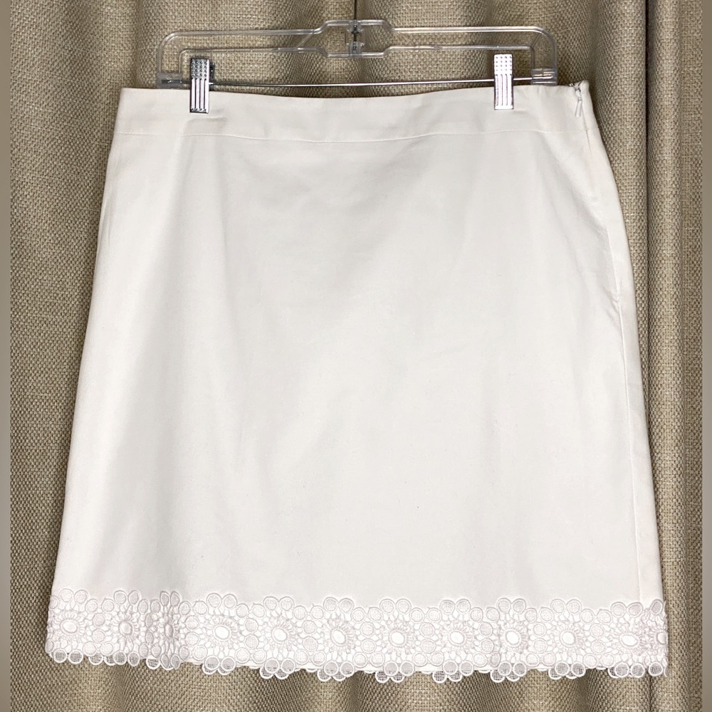 Talbots stretch cotton canvas A- line skirt EUC Sz 10.